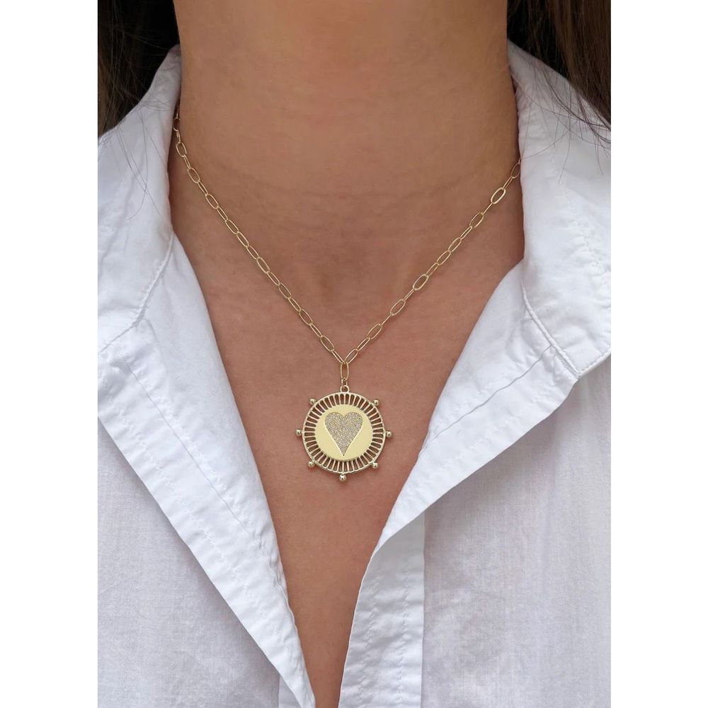 Jennifer Miller Heart Medallion Necklace